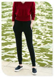 Pure Cashmere Knitting Casual Pants with Pockets and Elastic Waist Band for Ladies