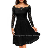 High Quality Elegant Sexy Lace Evening Dress with Pendulum