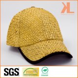 Quality Straw 6 Panel Baseball Summer Cap, Velcro Closing Backside