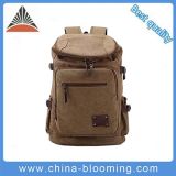 Men Travel Khaki Zipper Canvas Leisure Backpack Bag