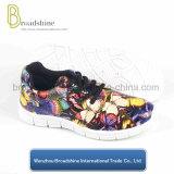 Colorfule Printing PU Women Shoes with PVC Outsole