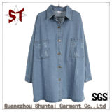 2018 New Fashion Denim Jacket Polo Collar Coat