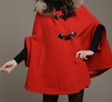 Fashion Casual Womens Coat Hooded Swing Shawl Jacket Cloak