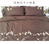 Plain Floral Embroidery Bedding Set
