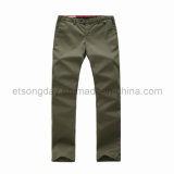 Army Green Cotton Spandex Men's Trousers (APC-A05ES)
