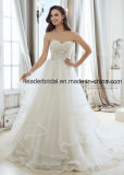 A-Line Bridal Gown Lace Tulle Strapless Sweetheart Wedding Dresses 2018 Bd51