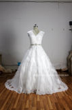 V-Neck Wedding Gowns Lace Real Photo Bridal Dresses Z4001