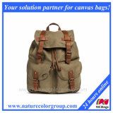Women's Canvas Backpack with Drawstring Closure-Olive