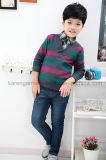 Kids Long Sleeve Shawl Collar V-Neck Sweater