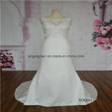 Satin Sleeveless Mermaid with Lace Decoration Bridal Dress