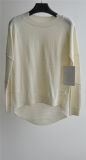 Ladies Pure Color Round Neck Pullover Sweater