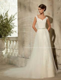 Luxurious Spaghetti Strap Lace Beading Wedding Bridal Dresses