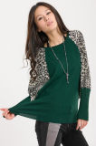 Women Fashion Acrylic Knitted Leopard Loose Sweater (YKY2015)