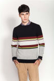 100%Cashmere Winter Stiped Knitting Men Jumper Sweater