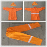 Orange Rain Gear in a Pouch with Reflective Tape
