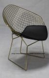 Dining Kd Seat Black PU Cushion Wire Diamond Chair