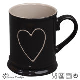 Outside Black with Heart Inside White Beer Mug