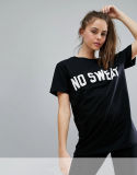 Ladies' Sports T Shirt in Black with Short Sleeve