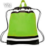 Small Non Woven Reflective Sports Drawstring Backpack Bag