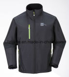 Men's Workwear Polyester Softshell Jacket with Reflective Strips