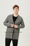 Half Fishmen Rib Men Sweater Cardigan with Button