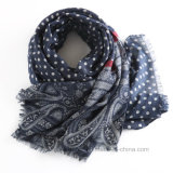 BSCI Factory Dots&Paisley Joint Printing Stole / Polyester Scarf (HWBPS010)