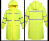 Men's Yellow Reflective Traffic Rain Jacket Work Protective Raincoat