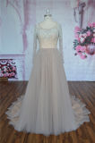 Elegant Ball Gown Wedding Dresses Skin Color Wedding Dress Long Sleeve