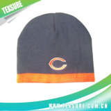 100% Acrylic Plain Knitted/Knit Winter Hat Beanies with Embroidery (017)