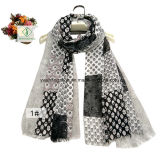 Fashion Lady Scarf Ithe Hollow Cashew Printied Satin Shawl