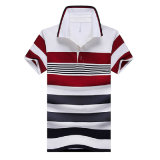 Fashion Srtipe Cotton Pique Men Polo Shirt