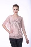 Women's New Fashion Lace Blouse Designs Short Sleeve Two Piece Lace Blouse