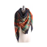 Womens Soft Cashmere Checked Grid Stole Scarf Shawl Wrap (SP205)