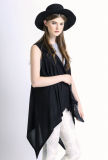 Lady Fashion Mercerized Cotton Knitted Shawl Vest (YKY2035)