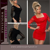 High Quality Women Lace Party Bodycon Cocktail Mini Dress (N172)