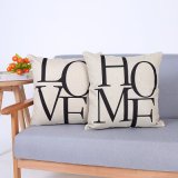 Digital Print Decorative Cushion/Pillow with Printed Home/Love Words (MX-85)