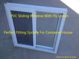 White Color UPVC Sliding Windows (Fabricated House) , American Style UPVC Sliding Window with Mosquito Nets