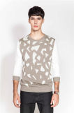 Fashion Round Neck Patterned Knit Men Sweater