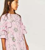 Girl's Universe Printing Dress with France Sleeve