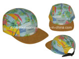 5 Panel Camo Flat Brim Snapback Hat