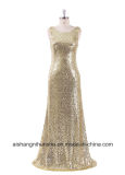 Gold Long Shine Sequin Sparkle Evening Party Dress