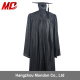 High School Graduation Cap and Gown Shiny Black