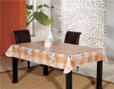 Square Shape PVC White Film Printed Tablecloth for Home/Party