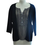 New Fashion Long Sleeve Women Sweater (Knitting with Tatting)