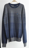 90%Cotton10%Cashmere Round Neck Striped Pullover Men Sweater