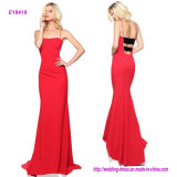 Fitted Jersey Evening Gown with Liquid Beaded Back Bands