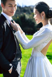 Crystal Satin Ballgown Bridal Wedding Dress (TJBLCT009)