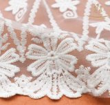 Mesh Scalloped Trimming Lace with Embroidery