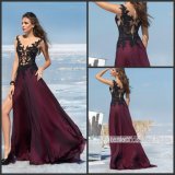 Wine Party Prom Gowns Black Lace Evening Dress Ld152921