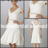 Short Sleeve Bridal Gown A-Line Lace Wedding Dress S184